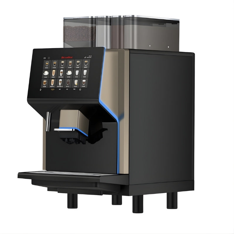 Front left view of Dr Coffee Coffee Centre bean to cup coffee machine 