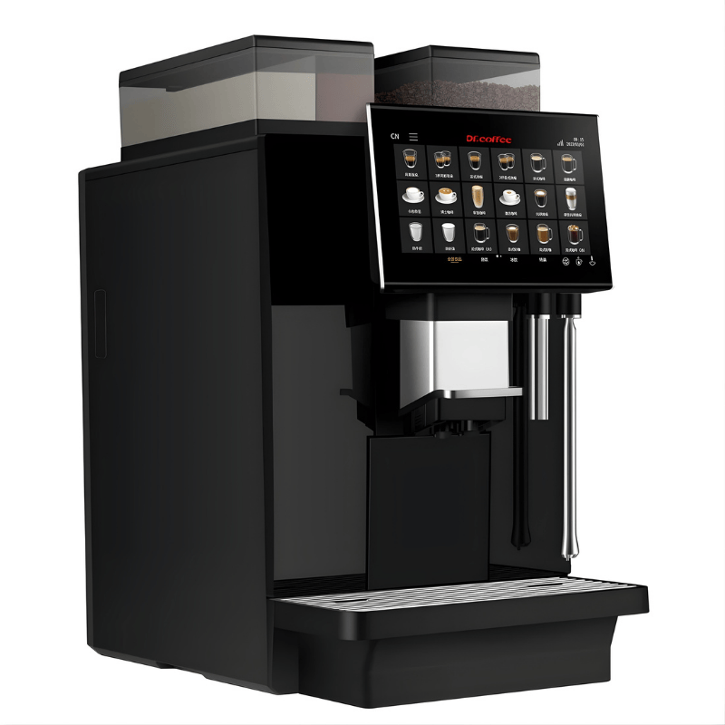 Front Left View of the Dr Coffee Coffee Zone Bean to cup coffee machine