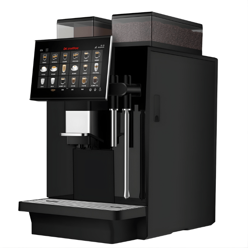 Front Right View of the Dr Coffee Coffee Zone Bean to cup coffee machine