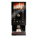 Matrix Quattro media instant coffee machine front view of machine dispensing a coffee